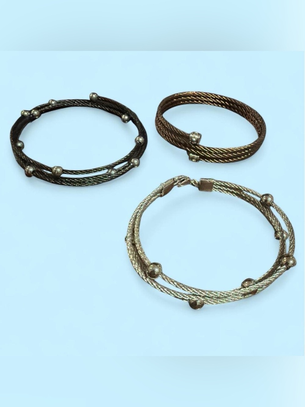 Fun stack of Cable Bracelets - Women's Jewelry